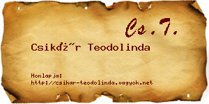 Csikár Teodolinda névjegykártya
